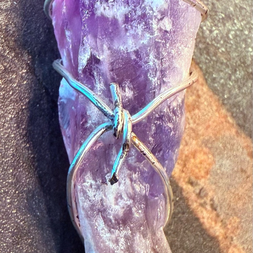 Purple Stone Wire-Wrapped Pendant